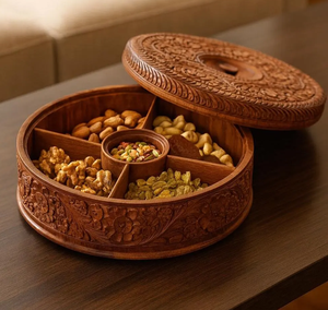 Caja de madera de alta calidad para dulces y frutos secos con tapa, bandeja de madera para frutos secos, la más vendida. - Product Image 6