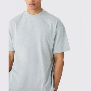 Camiseta de Gran Tamaño con Hombros Caídos y Estampado Personalizado de Alta Calidad para Hombre, Nueva Camiseta de Algodón Lisa para Ropa Urbana, Diseño Sólido, Peso Pesado - Product Image 5