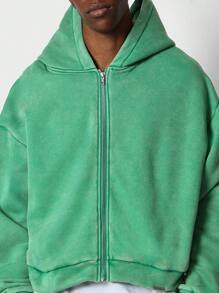 Sweat à capuche léger personnalisé avec logo, sweat à capuche OEM, qualité supérieure, vente chaude, sweat à capuche zippé uni respirant pour homme, sweat à capuche décontracté - Product Image 3