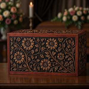 Affordable Rustic Wooden Jewelry <b>Storage</b> <b>Chest</b> for Rings, Earrings, Watches and Small Accessories with Traditional Carved - Product Image 6