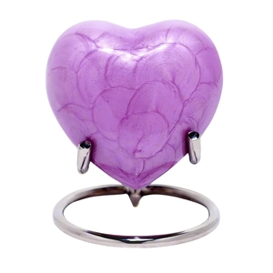 Urna Pequeña para Cenizas en Forma de Corazón Azul Medianoche Marmoleado - Urna Conmemorativa de Metal Hecha a Mano para Mamá, Papá o Ser Querido - Product Image 4
