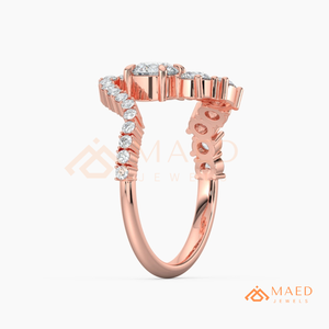 Anillo de Banda Curva de Moissanita para Mujer, Oro Rosa, Joyería Elegante para Compromiso, Boda, Aniversario, Uso Diario - Product Image 6