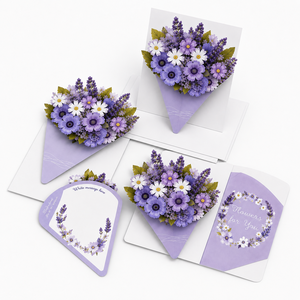 Wholesale Custom 3D Pop Up Flower Note <b>Card</b> Set Handmade Floral <b>Card</b> Gift Set with Envelope for Gifts OEM/ODM Manufacturer - Product Image 6