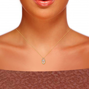 Collier pendentif en or de luxe avec diamant solitaire de laboratoire taille ronde, pavé ajouré en forme de poire et cristaux, bijoux de mode - Product Image 4