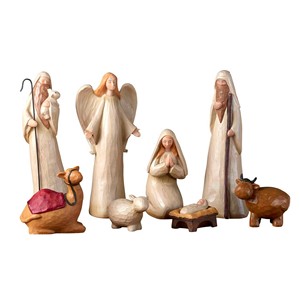 Aqdus Saleem Hand-Painted Pine Wood <b>Nativity</b> Scene Figurines | Eco-friendly Durable Rustic Religious Home Decor Tabletop Display - Product Image 4