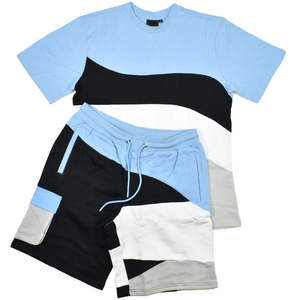 Conjunto de Verano para Hombre de Dos Piezas, Camiseta y Pantalones Cortos Holgados de Color Sólido, Estilo Urbano, Talla Grande - Product Image 2