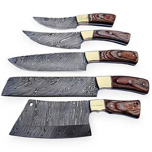 Complete Damascus Steel <b>Kitchen</b> Knife Set With Modern Design And Easy Handling For Home And Professional <b>Kitchens</b> - Product Image 1