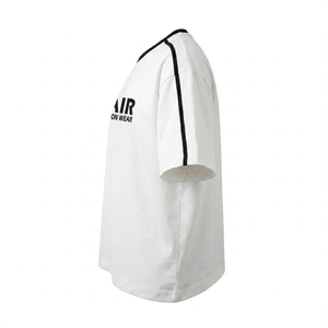 T-shirt jersey streetwear homme personnalisé, poids lourd, haute qualité, 100% coton, coupe oversize, épaules tombantes, passepoil contrastant sur le devant - Product Image 5