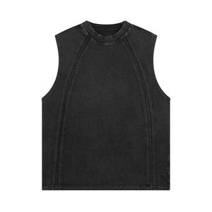 Débardeur personnalisé de haute qualité en coton 100% avec effet délavé à l'acide, respirant et tendance, idéal pour les vêtements décontractés et streetwear, pour les marques de vêtements. - Product Image 1