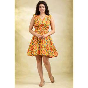 Robe courte en coton style bohème pour soirée, robe mini décontractée d'été pour femme, tenue confortable et respirante - Product Image 3