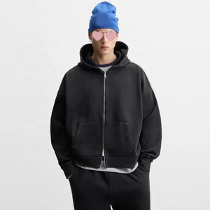 Sweat-shirts brodés vintage pour hommes, 100 % coton, coupe oversize, délavés à l'acide, de haute qualité, pour le sport, fabriqués sur mesure par les fabricants - Product Image 5