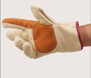 Gants de protection en cuir de vachette, résistants à l'usure, isolants thermiquement, antidérapants, avec dos jaune en tissu, double couche de daim. - Product Image 2