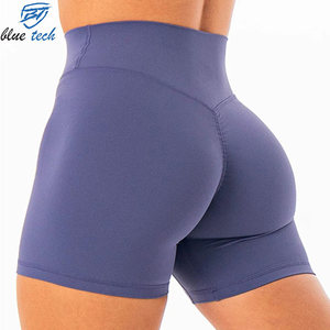 Custom Women Yoga Shorts High Waist Tummy Control Gym Workout Running Shorts Stretch Fitness Activewear OEM Custom Logo Print - Product Image 4