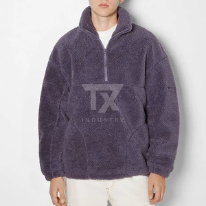 <b>Men</b> With Logo Custom Oversize Sport Jogging Zip up Fluffy Polar <b>Sherpa</b> <b>Fleece</b> <b>Jacket</b> Winter Sportswear Warm <b>Jacket</b> - Product Image 1