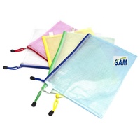 Conjunto de billeteras de plástico de varios tamaños, carpeta de documentos, bolsas de archivo con cremallera, A3, A4, A6, bolsa de malla con cremallera, 15 Uds.