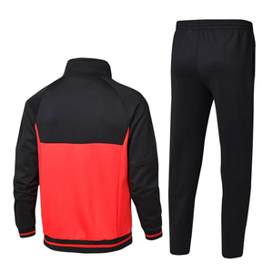 Veste Sportive Homme à Manches Longues avec Fermeture Éclair et Col Montant, Style Color Block, Poches Latérales, Coupe Droite, Noir et Rouge, Collection Automne 2026 - Product Image 2
