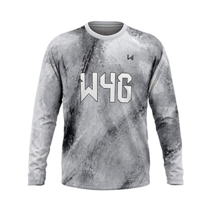 T-shirt de sport à manches longues et col rond imprimé par sublimation personnalisée, séchage rapide, en Spandex/Polyester, haut de loisirs pour homme toutes saisons - Product Image 5