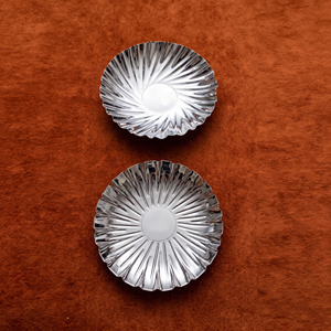Modern Two Piece Ribbed Metal Chocolate <b>Tray</b> Bowl Set With <b>Mirror</b> Finish, Ideal For Wholesale Luxury Dining Home Tableware - Product Image 4
