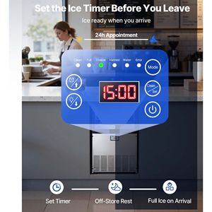 Attrezzatura di Refrigerazione per Cucine Commerciali, Macchina per il Ghiaccio in Acciaio Inox, Produzione 200 Libbre/24h, Capacità di Stoccaggio 50 Libbre - Product Image 5