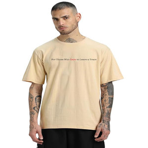 T-shirt pour homme en coton pur de haute qualité, version rétro ample avec manches tombantes et col rond, manches courtes - Product Image 4