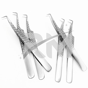 Pince à épiler pour extensions de cils RMI de haute qualité, en acier inoxydable, durable, logo personnalisable, poignée diamantée lisse, modèle 10 mm - Product Image 4