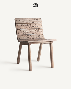 Silla de Comedor Varellisse de Madera de Teca de Lujo, Muebles de Madera Sólida, Hechos a Mano, Duraderos, Ecológicos, Modernos y Elegantes - Product Image 1