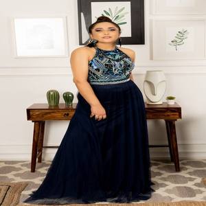 Modern Elegant Womens Floor Length | Mermaid Gown Skirt Pant Set Natural Embroidery | Breathable Formal Party Wedding Dress Wear - Product Image 1