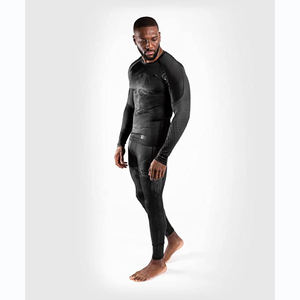 <b>Men's</b> Full Sleeve Black Rash Guard <b>Skull</b> Print Eco-Friendly Anti-Bacterial Quick Dry Spandex Polyester Compression <b>Shirt</b> Right - Product Image 3
