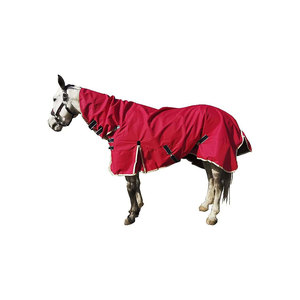 Couverture pour cheval en microfibre violette avec bords matelassés et bordure blanche - Product Image 6