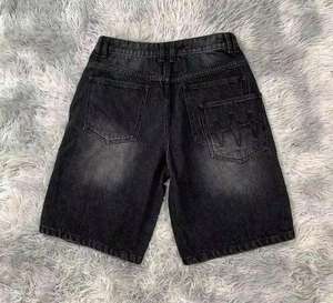 Shorts en jean baggy vintage personnalisés pour homme, style charpentier à double genou, style urbain, pantalon de travail d'été pour le streetwear - Product Image 2