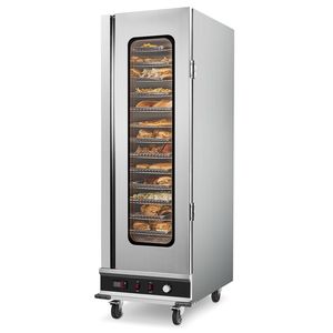 Hot Box 16-Tier <b>Large</b> Concession Food Warmer Water <b>Tray</b> Stainless Steel Single Door Adjustable Glass Warming Holding Equipment - Product Image 1