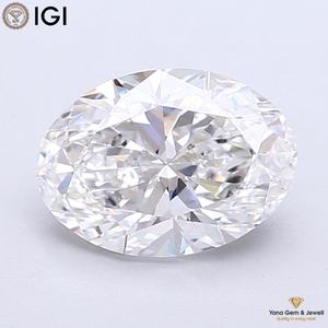 Diamante Ovalado Cultivado en Laboratorio CVD, Color E, Claridad VVS1, para Colgante de Lujo Personalizado de 2.00 Quilates con Certificado IGI - Product Image 1