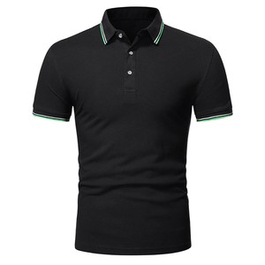 Polo à manches courtes en tricot bleu pour homme, couleur unie, design boutonné, coupe décontractée, fabrication OEM ODM, tissu respirant - Product Image 4