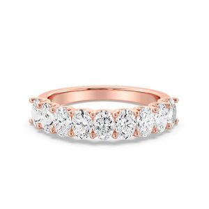 Anillo de Boda de Media Eternidad con Corte Ovalado y Borde Festoneado - Product Image 5