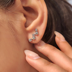 Immaculate White <b>Gold</b> <b>Screw</b> <b>Back</b> Lab Grown Diamond Flower Shaped Stud <b>Earrings</b> 0.85 TCW 950 Platinum Gifts - Product Image 1