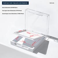 Nouvelle boîte de rangement pour ongles BOHE haut de gamme, double couche, transparente, en PE recyclable, présentoir de cartes à ongles fait main