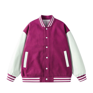 Écusson de broderie personnalisé pour hommes Varsity Jacket Stand Collar-Méthode de tissage au crochet en gros - Product Image 2