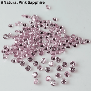 Saphir rose naturel en gros, taille ronde facettée, pierre précieuse non montée pour la fabrication de bijoux, petite taille, de 1 mm à 3 mm - Product Image 2