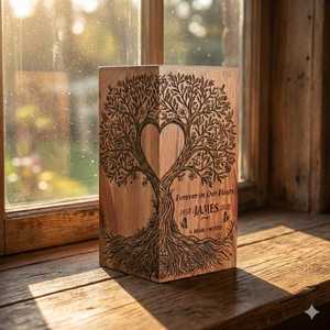 Boîte à souvenirs religieuse en bois de rose indien gravé Arbre de Vie, forme rectangulaire, décoration artisanale pour table de maison - Product Image 6