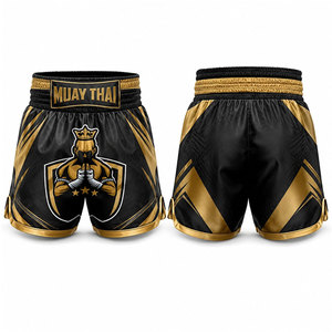 New Style Custom Made Solid Color <b>Polyester</b> Oxford Knitted Casual Muay Thai MMA <b>Boxer</b> Shorts Breathable Elastic Waist Waterproof - Product Image 1