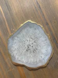 Irregular Shape Stone <b>Coaster</b> Set With Gold Edge Glam Design Handmade Table Mats For Home Decor By Universal Overseas INDIA - Product Image 2