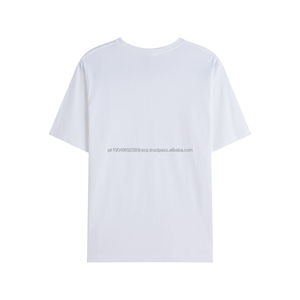 T-shirts en coton blanc uni vente en gros T-shirt à manches courtes coupe régulière respirant unisexe logo personnalisé - Product Image 2