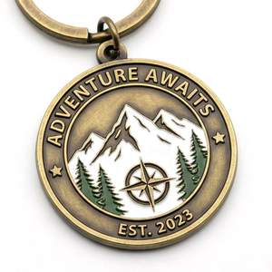 Porte-clés en alliage de zinc vintage, souvenir de randonnée 3D, imprimé en sérigraphie couleur pleine, personnalisé par le fabricant - Product Image 6