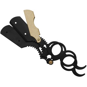 Gran oferta, de borde recto para dedos maquinilla de afeitar, herramienta de modelado de acero inoxidable, maquinilla de afeitar de peluquero de doble anillo para hombres con logotipo personalizado - Product Image 2