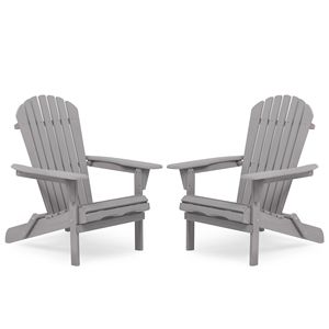 ชุดเก้าอี้ไม้ซีดาร์อะดิรอนแด็คแบบพับได้ 2 ตัว สำหรับพักผ่อนในสวนหรือลานบ้าน เฟอร์นิเจอร์ไม้สำหรับกลางแจ้ง - Product Image 3