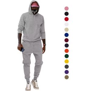 Ensemble de survêtement d'hiver unisexe en molleton tricoté 300 GSM pour femmes et hommes avec pantalon de survêtement et sweat à capuche - Product Image 1