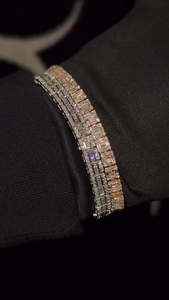 Custom CVD Lab Grown Diamond <b>Bracelet</b> Real 10K 14K Solid Gold Rhodium Plated Brilliant Cut Tennis <b>Bangle</b> Unisex Wholesale Party - Product Image 3