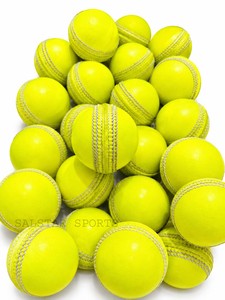 ลูกคริกเก็ตคุณภาพพรีเมียม Salstar Sport หนังวัวคุณภาพสูง เลือกหนังได้ตามต้องการ สีเหลือง ปรับแต่งโลโก้ได้ - Product Image 1