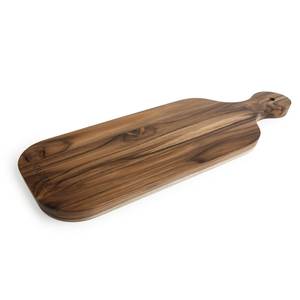 Planche à charcuterie rustique en teck, longue et étroite, avec anse allongée - Product Image 1