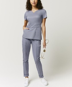 Tenues d'hôpital pour femmes, tissu tissé polyester/coton respirant, manches courtes, pantalon de jogging, taille XL - Product Image 2